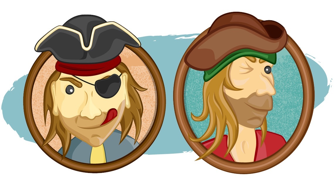 zwei digital illustrierte Piraten