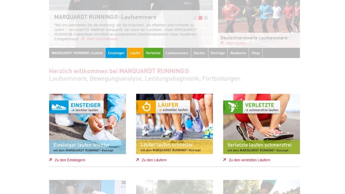 Marquardt Running: Webdesign