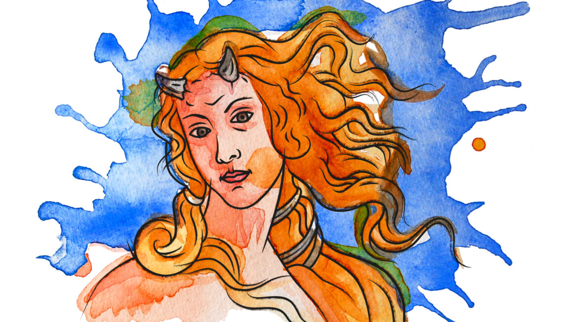 Aquarell-Illustration: Venus