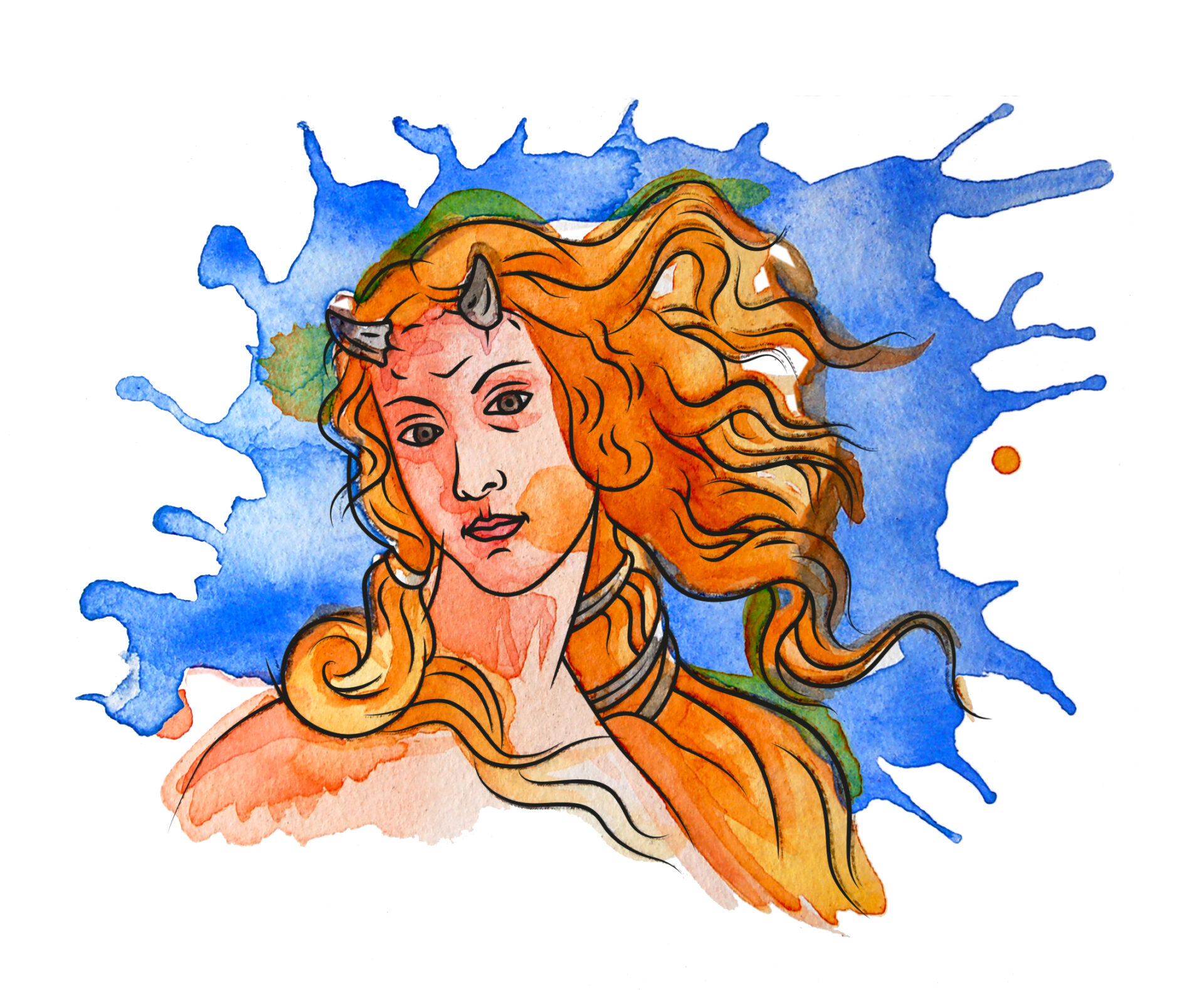 Aquarell-Illustration: Venus