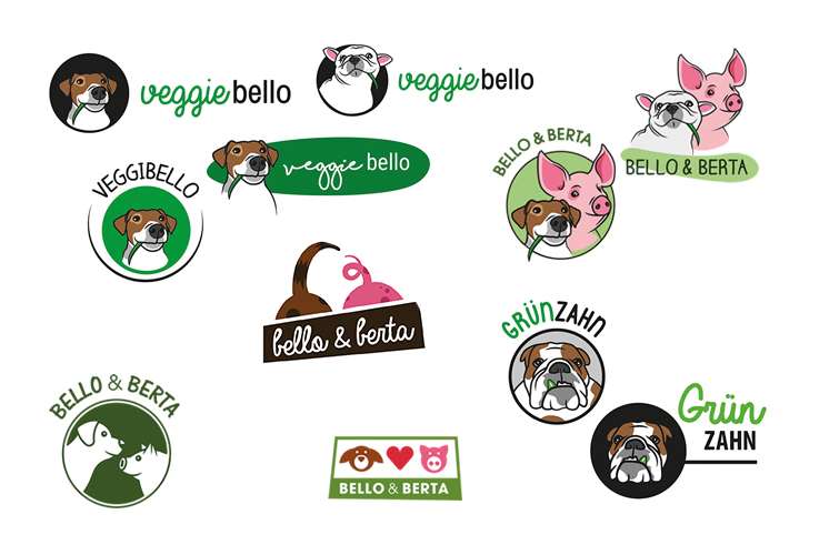 Logo-Variationen: „veggiebello“